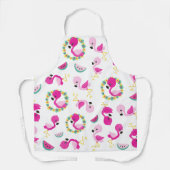 Tropisches Muster, Flamingos, Wassermelonen, Blume Schürze (Vorderseite)