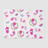 Tropisches Muster, Flamingos, Wassermelonen, Blume Seidenpapier (Vorderseite)