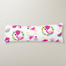 Tropisches Muster, Flamingos, Wassermelonen, Blume Seitenschläferkissen