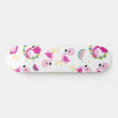 Tropisches Muster, Flamingos, Wassermelonen, Blume Skateboard (Horizontal)