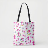 Tropisches Muster, Flamingos, Wassermelonen, Blume Tasche (Vorderseite)