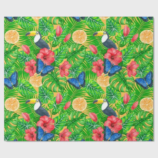 tropisches Muster Geschenkpapier (Flach)