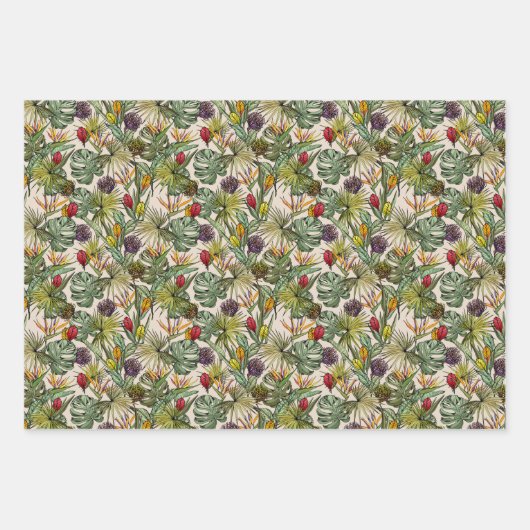 Tropisches Muster Geschenkpapier Set (Vorderseite 2)