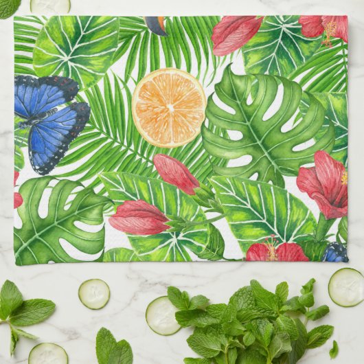 tropisches Muster Geschirrtuch (Gefaltet)