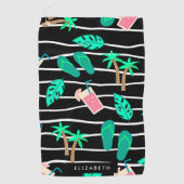 Tropisches Muster Golfhandtuch (Vorderseite)