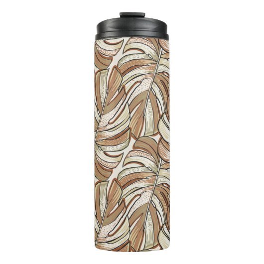 Tropisches Muster. Grafikdesign mit phantastischen Thermosbecher (Vorderseite)
