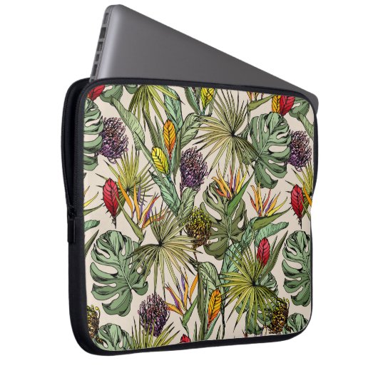 Tropisches Muster Laptopschutzhülle (Vorne Rechts)