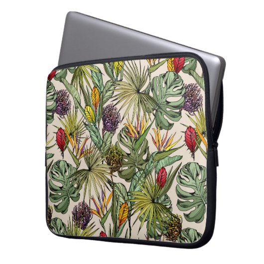 Tropisches Muster Laptopschutzhülle (Vorderseite Links)