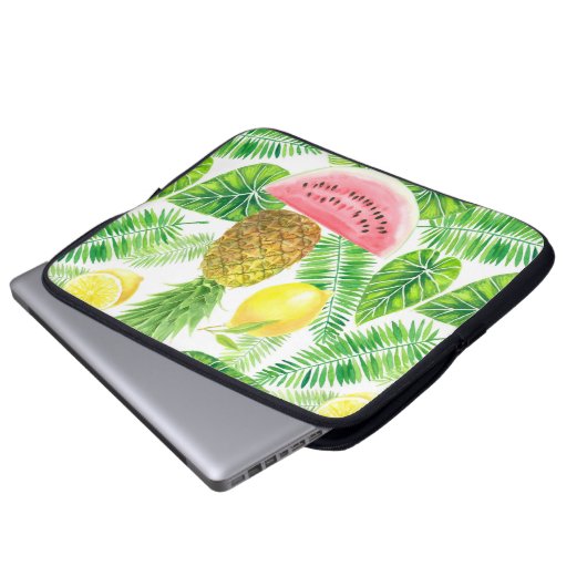 tropisches Muster Laptopschutzhülle (Vorne Knopf)