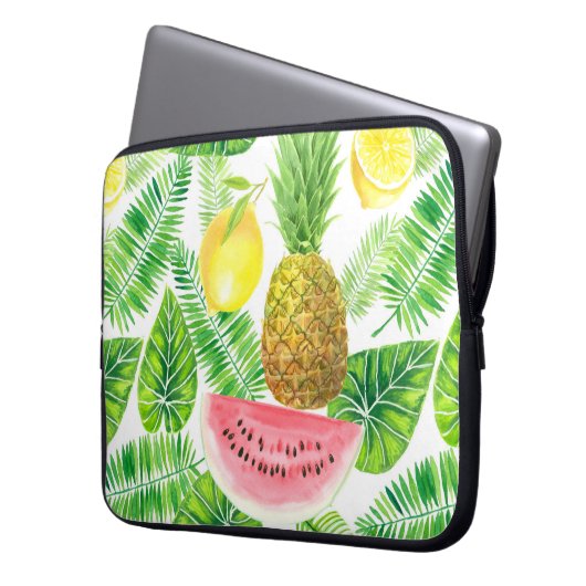 tropisches Muster Laptopschutzhülle (Vorderseite Links)