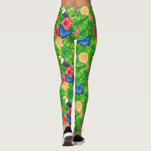 tropisches Muster Leggings (Rückseite)