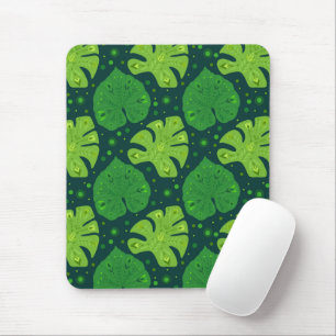 Tropisches Muster mit Blätter aus Liman und Monste Mousepad
