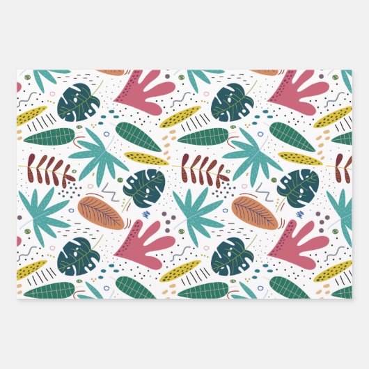 Tropisches Muster mit bunten Blätter (Vorderseite)