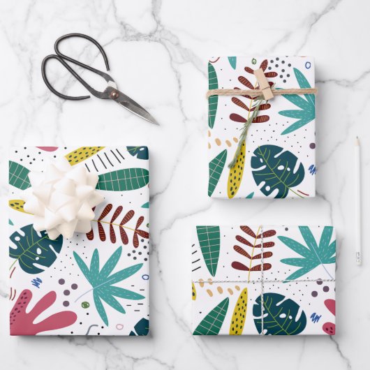 Tropisches Muster mit bunten Blätter (Vorderseite)