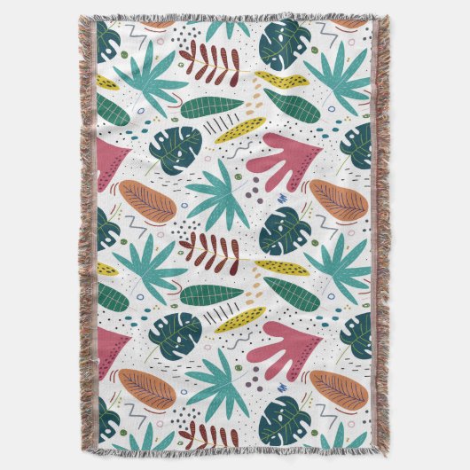 Tropisches Muster mit bunten Blätter Decke (Vorderseite Vertikal)