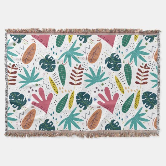 Tropisches Muster mit bunten Blätter Decke (Vorderseite)