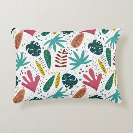 Tropisches Muster mit bunten Blätter Dekokissen