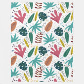 Tropisches Muster mit bunten Blätter Fleecedecke (Vorderseite)