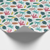Tropisches Muster mit bunten Blätter Geschenkpapier (Ecke)