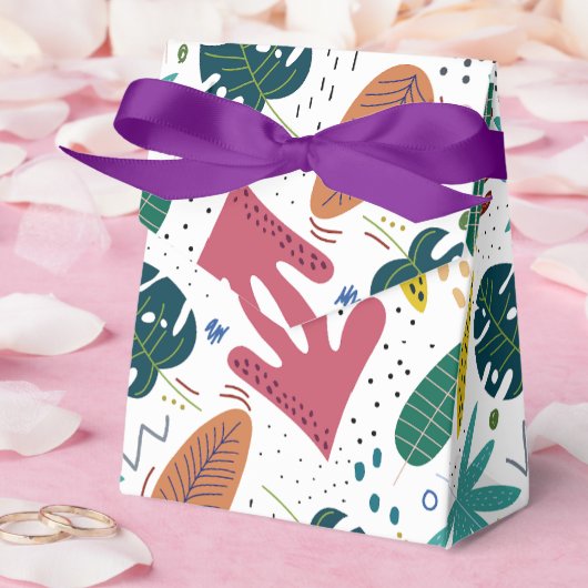Tropisches Muster mit bunten Blätter Geschenkschachtel (Hochzeit)