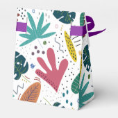 Tropisches Muster mit bunten Blätter Geschenkschachtel (Rückseite)