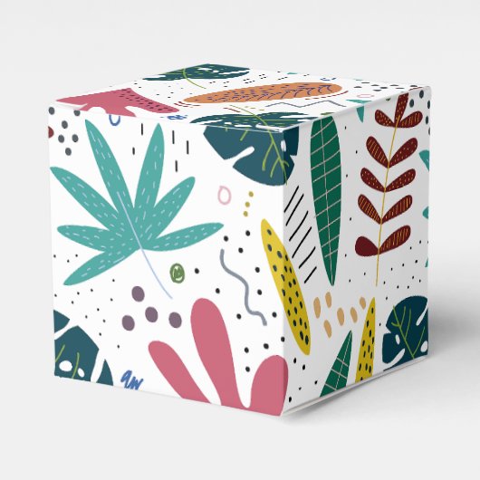 Tropisches Muster mit bunten Blätter Geschenkschachtel (Vorderseite)