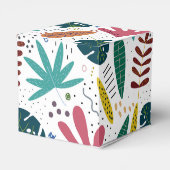 Tropisches Muster mit bunten Blätter Geschenkschachtel (Rückseite)