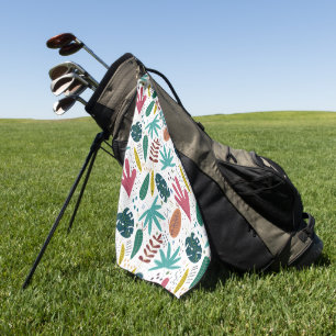 Tropisches Muster mit bunten Blätter Golfhandtuch
