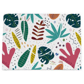 Tropisches Muster mit bunten Blätter Große Geschenktüte (Vorderseite)