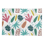 Tropisches Muster mit bunten Blätter Kissenbezug (Rückseite)