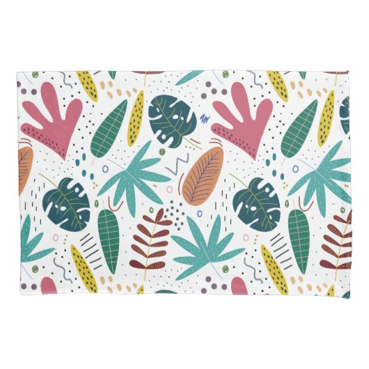 Tropisches Muster mit bunten Blätter Kissenbezug (Vorderseite)