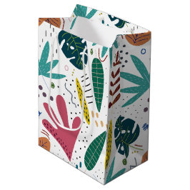 Tropisches Muster mit bunten Blätter Mittlere Geschenktüte