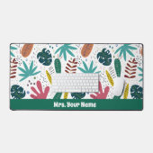 Tropisches Muster mit bunten Blätter Schreibtischunterlage (Tastatur & Maus)