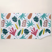 Tropisches Muster mit bunten Blätter Strandtuch (Vorderseite)