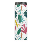 Tropisches Muster mit bunten Blätter Thermosbecher (Rückseite)