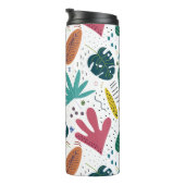 Tropisches Muster mit bunten Blätter Thermosbecher (Nach rechts gedreht)