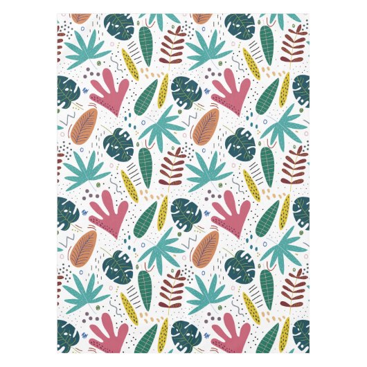 Tropisches Muster mit bunten Blätter Tischdecke (Vorderseite)