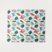 Tropisches Muster mit bunten Blätter Wandteppich (Vorderseite (Horizontal))