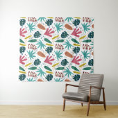 Tropisches Muster mit bunten Blätter Wandteppich (Beispiel (Horizontal))