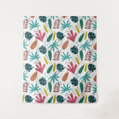 Tropisches Muster mit bunten Blätter Wandteppich (Vorderseite)