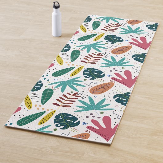 Tropisches Muster mit bunten Blätter Yogamatte (Beispiel)