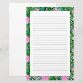 Tropisches Muster mit Dschungel-Blumen Briefpapier (Vorne/Hinten)