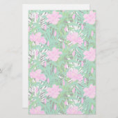 Tropisches Muster mit Dschungel-Blumen Briefpapier (Vorne/Hinten)