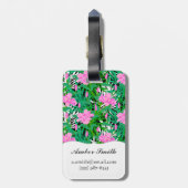 Tropisches Muster mit Dschungel-Blumen Gepäckanhänger (Rückseite vertikal)