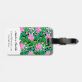 Tropisches Muster mit Dschungel-Blumen Gepäckanhänger (Rückseite horizontal)