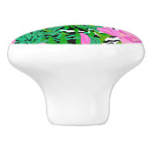 Tropisches Muster mit Dschungel-Blumen Keramikknauf (Seitenansicht)
