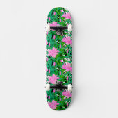 Tropisches Muster mit Dschungel-Blumen Skateboard (Vorderseite)