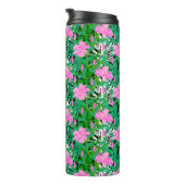 Tropisches Muster mit Dschungel-Blumen Thermosbecher (Nach rechts gedreht)
