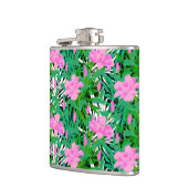 Tropisches Muster mit Dschungelbäumen-Blume Flachmann (Links)