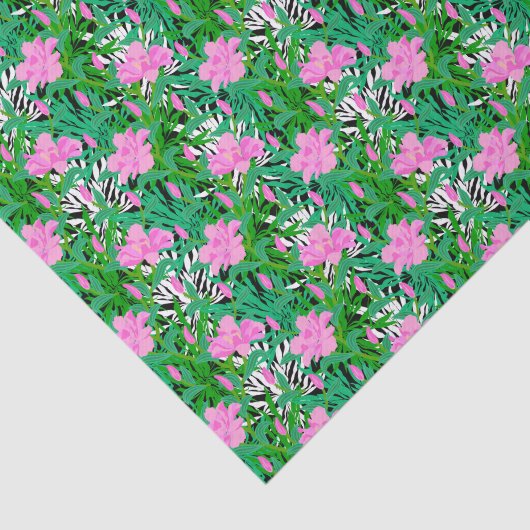 Tropisches Muster mit Dschungelbäumen-Blume Seidenpapier (Ausschnitt)